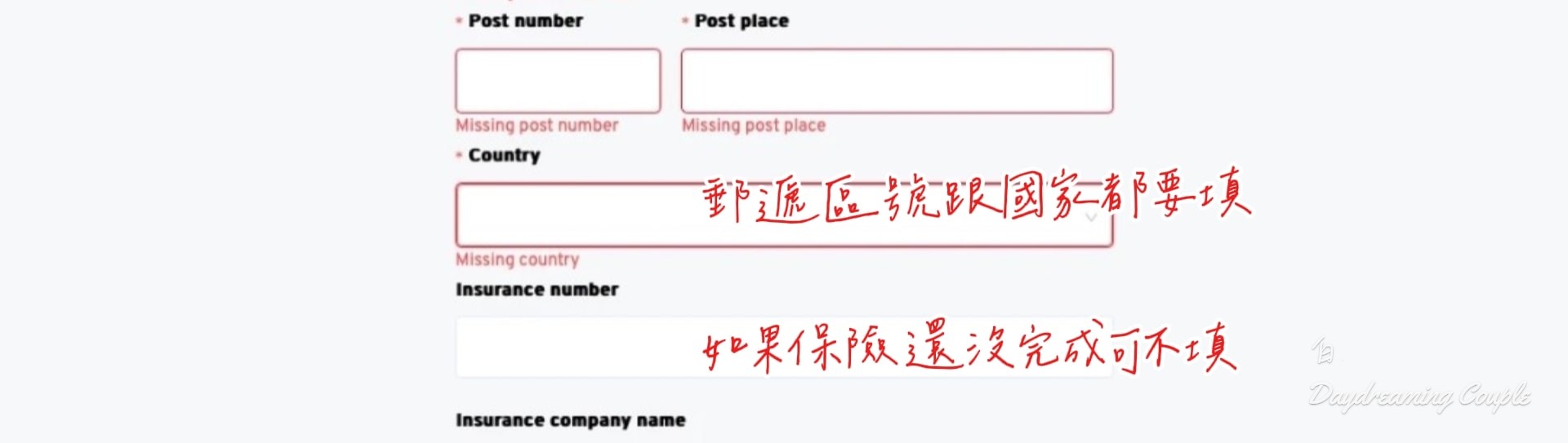 Step 6填寫資料：依序填寫詳細英文個人資料