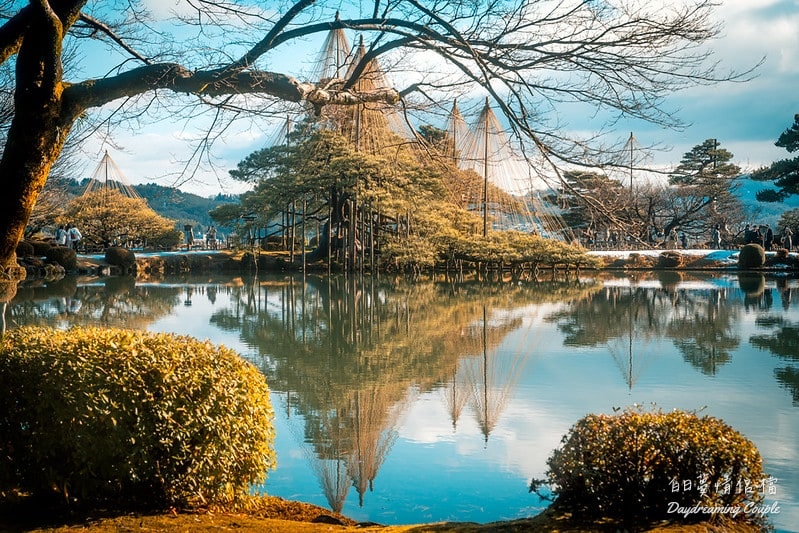 金澤・兼六園・氣勢與細膩並存！唐崎松與雪吊冬姿