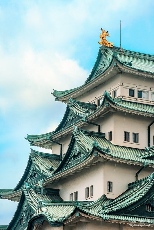 名古屋・名古屋城・漫步天守閣外圍：藍天、白牆與金鯱的日系浪漫
